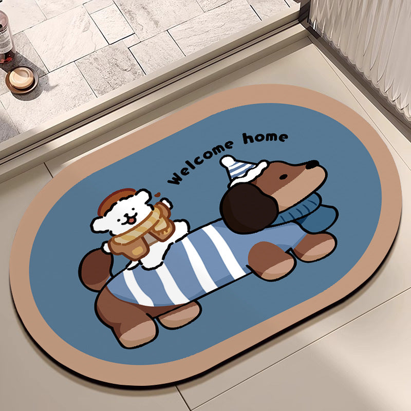 Cute Cartoon Dog Bath Mat Acalora