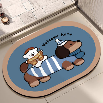 Cute Cartoon Dog Bath Mat Acalora