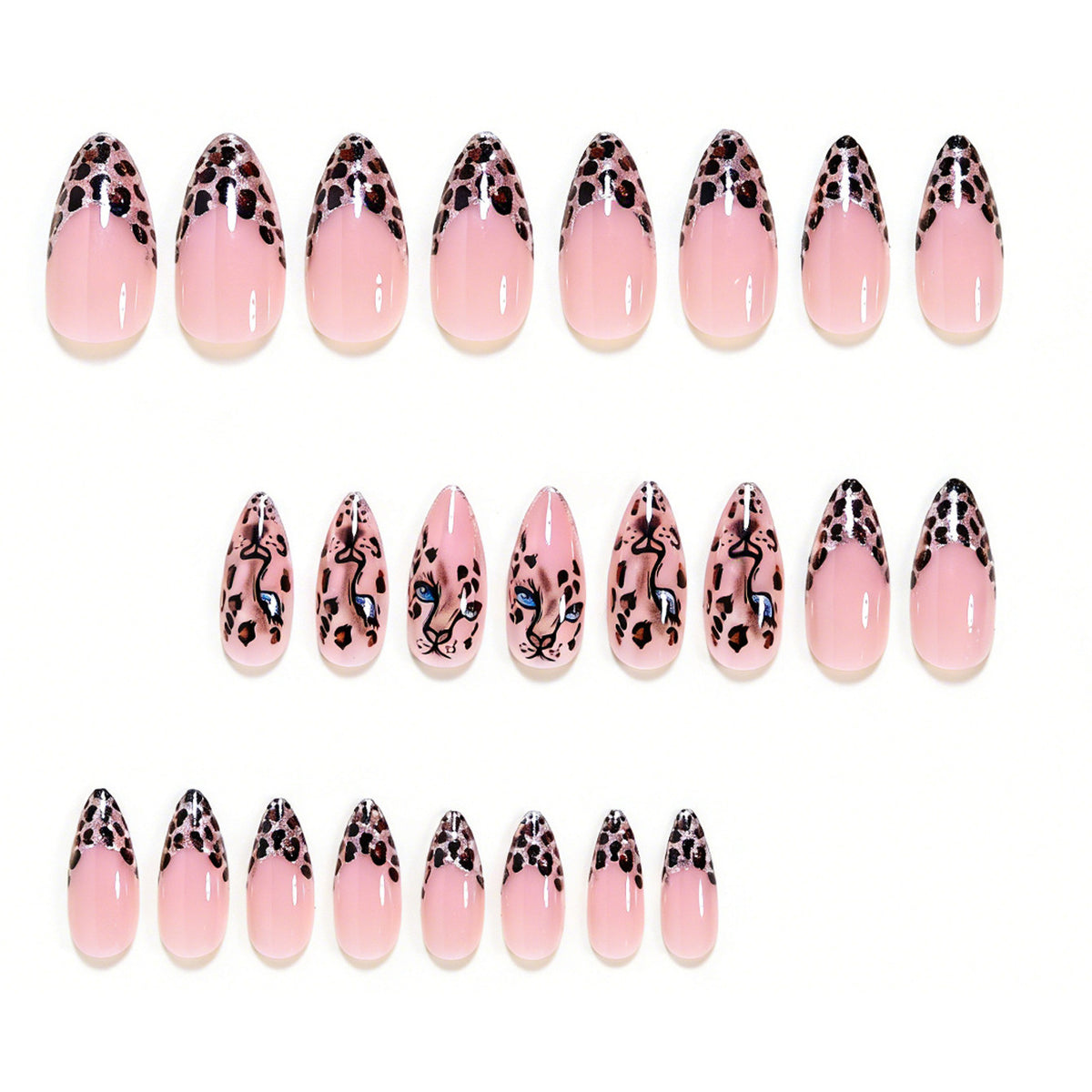 Artistic Leopard Print Stiletto Nail Art Tips Acalora