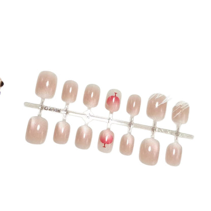 Artificial nails with elegant gradient and glitter accent design Acalora