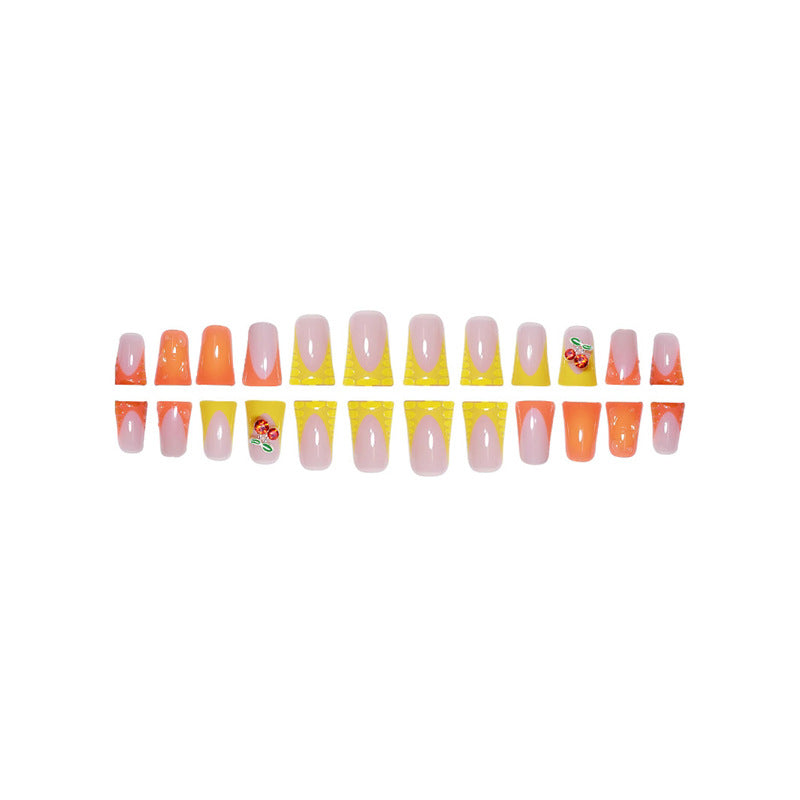Creative Gel Press-On Nail Set with Fruit Accents Acalora