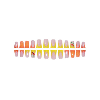 Creative Gel Press-On Nail Set with Fruit Accents Acalora