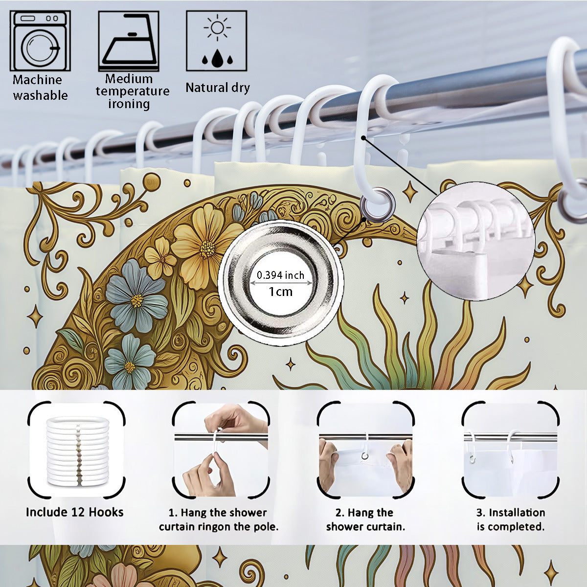 Celestial-Themed Four-Piece Bathroom Décor Set