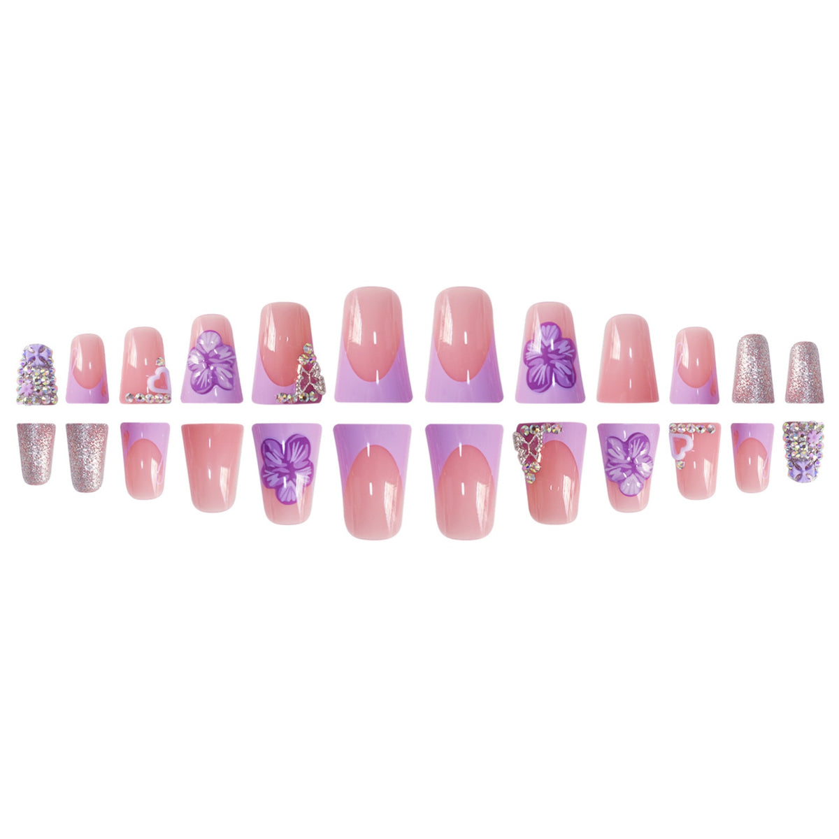 Decorative Floral Press-On Nails Acalora