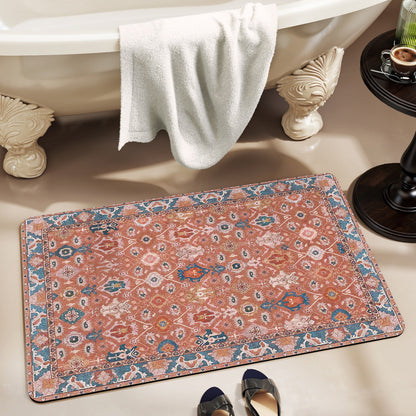 Elegant Vintage Floral Bath Mat Acalora
