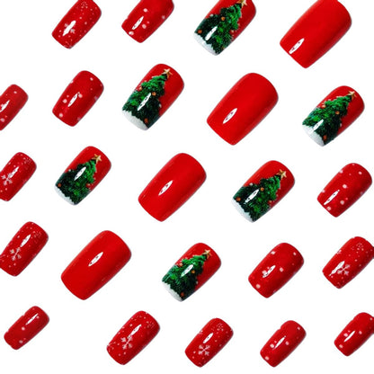 Festive 3D Christmas Tree Nail Art Acalora