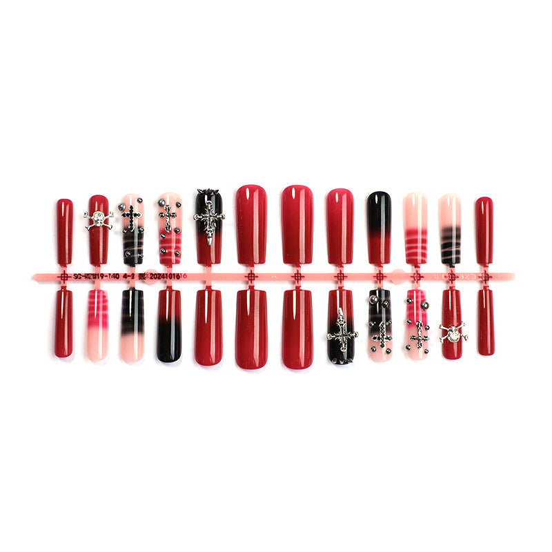 Gothic-Themed Press-On Nail Set Acalora