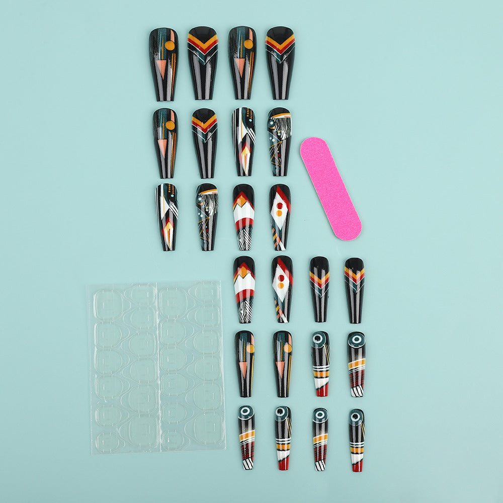 Artificial nails with creative tribal design Acalora
