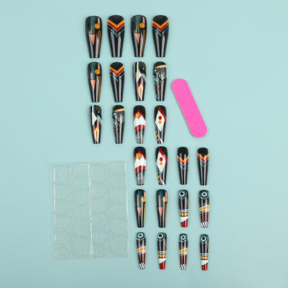 Artificial nails with creative tribal design Acalora