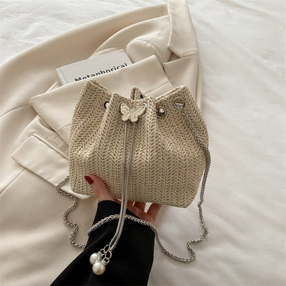 Elegant Woven Drawstring Mini Handbag Acalora