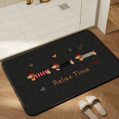 Playful Dog-Themed Bath Mat