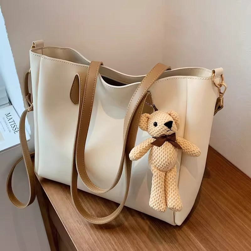 Spacious Soft Leather Tote Bag Acalora