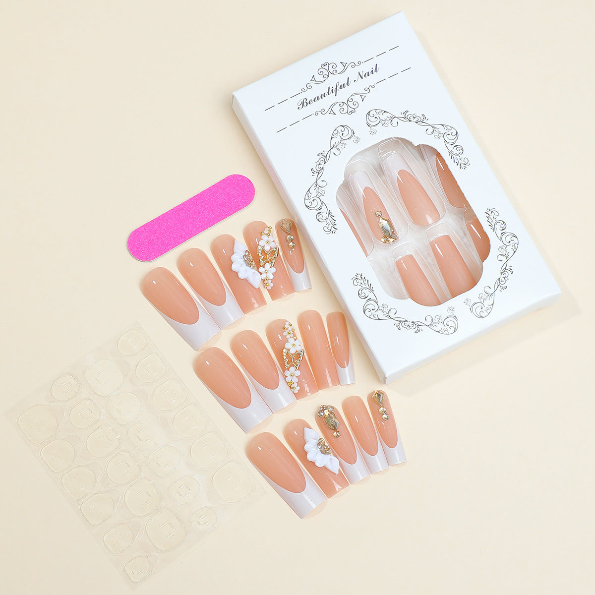 Elegant Decorative Press-On Nail Art Kit Acalora