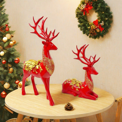 Artful decorative figure of a magnificent deer with floral details Acalora