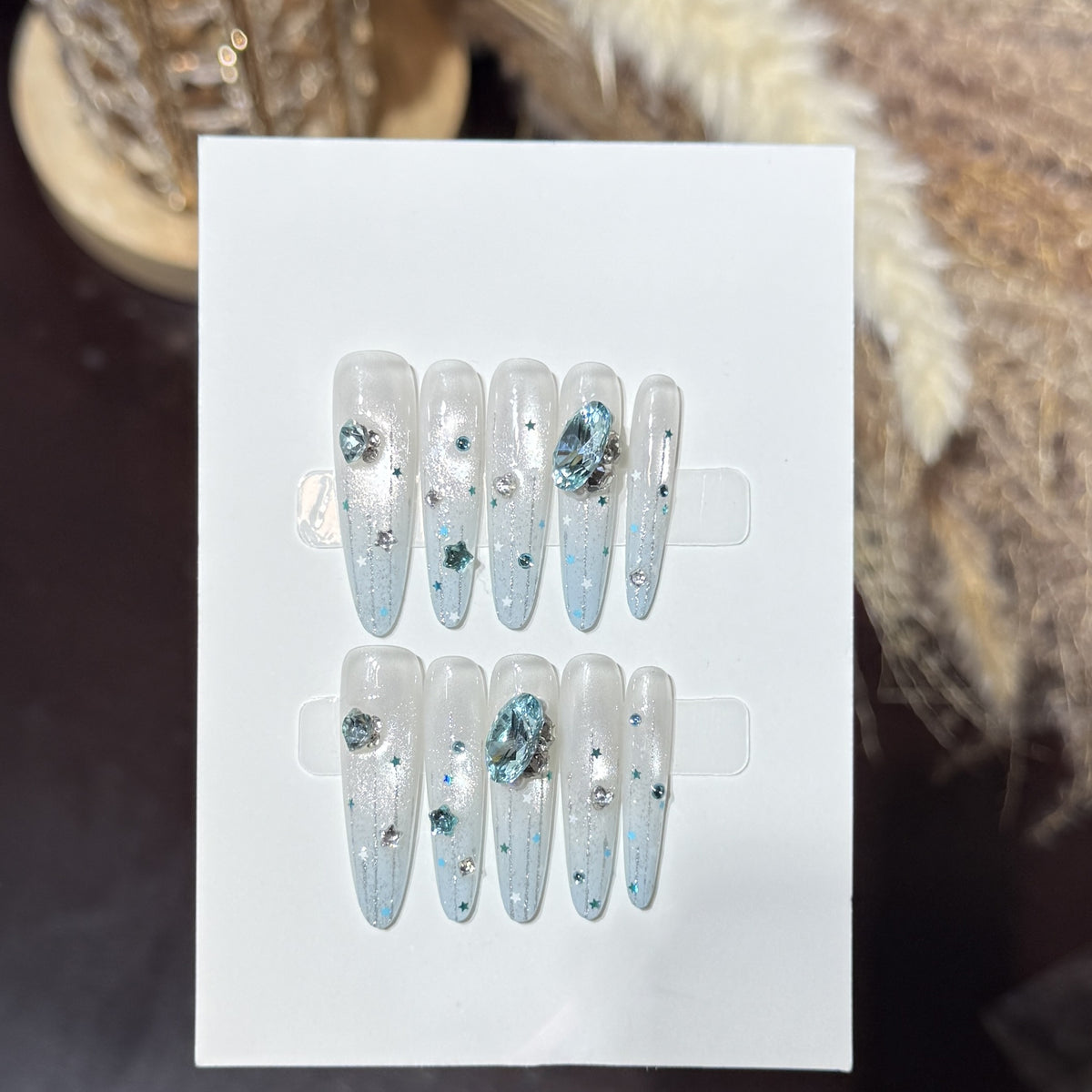 Glamorous Crystal Embellished Press-On Nails Acalora