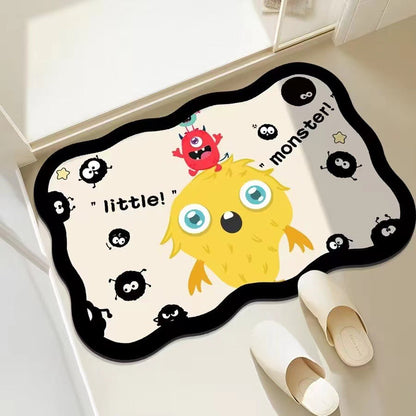 Playful Monster-Themed Bath Mat