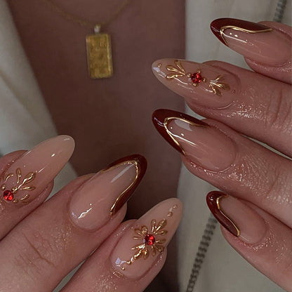 Premium Artistic Full Cover Press-On Nail Set Acalora