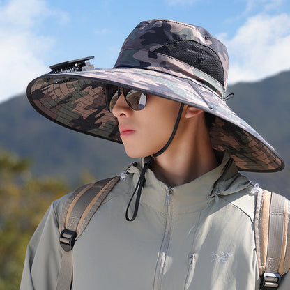 wide-brimmed outdoor sun hat with UV protection, breathable mesh, and adjustable chin strap Bowlift