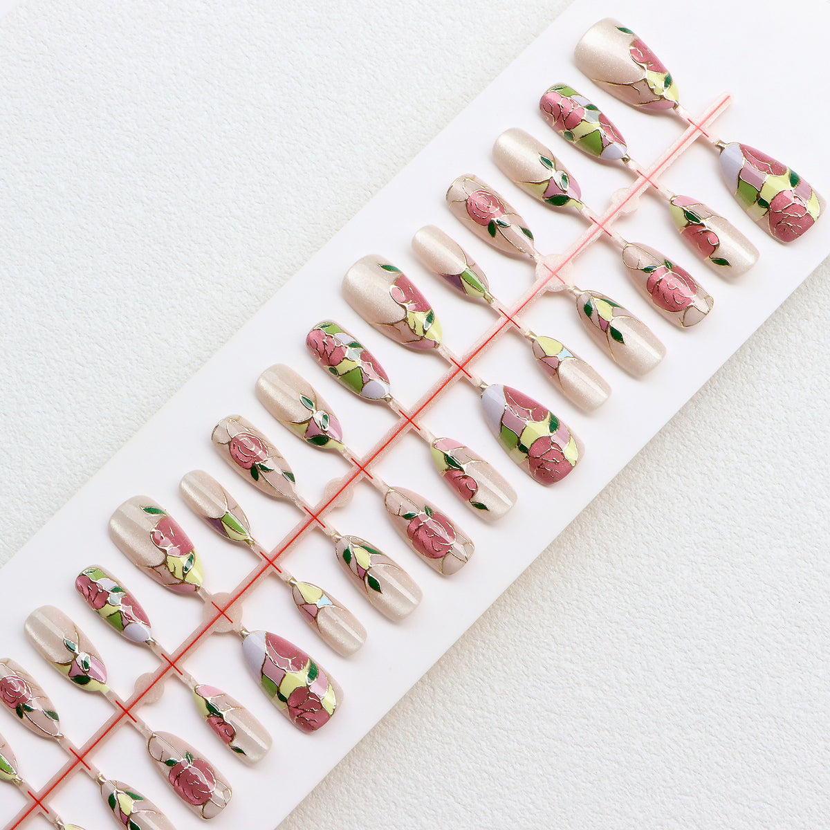 Floral Themed Press-On Nail Art Set Acalora
