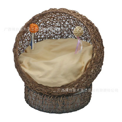 Modern Whimsical Woven Pet Bed Acalora