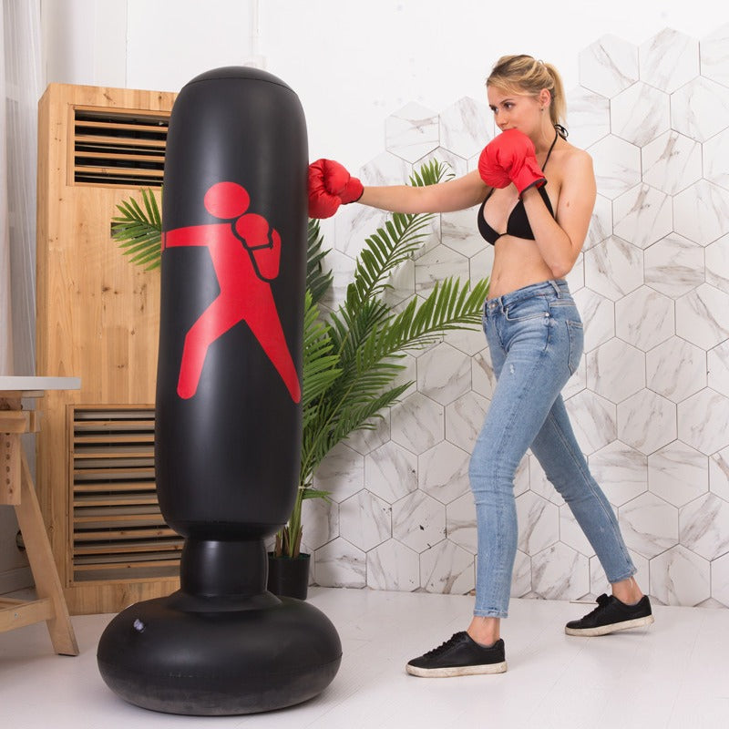 Unisex Inflatable Punching Bag with Stable Stand Base Bowlift