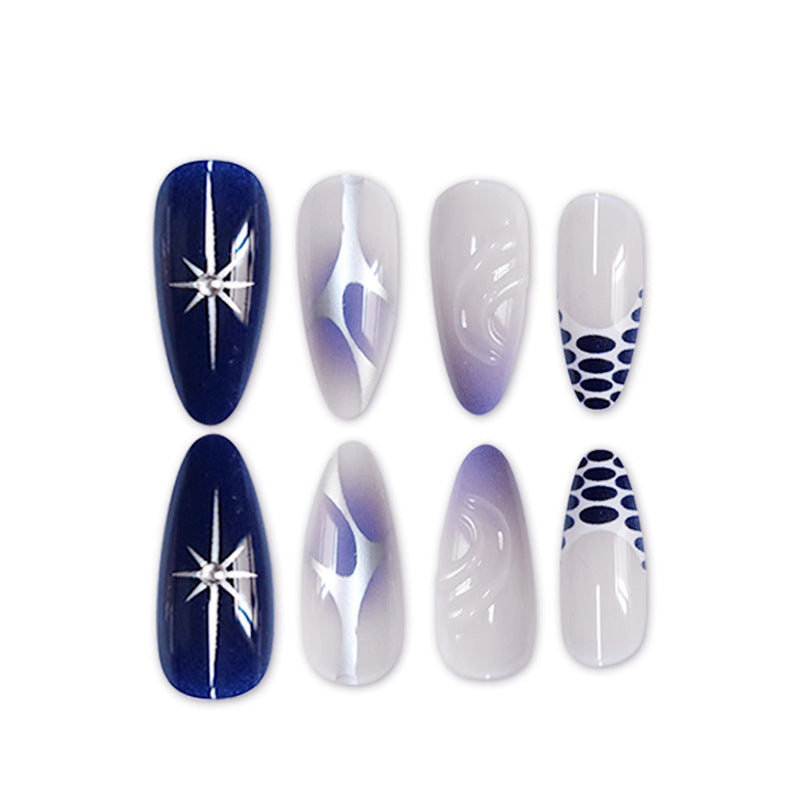 Artistic Stiletto Press-On Nail Art Set with Unique Design Acalora