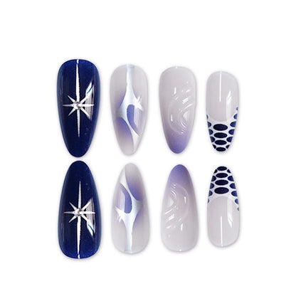 Artistic Stiletto Press-On Nail Art Set with Unique Design Acalora