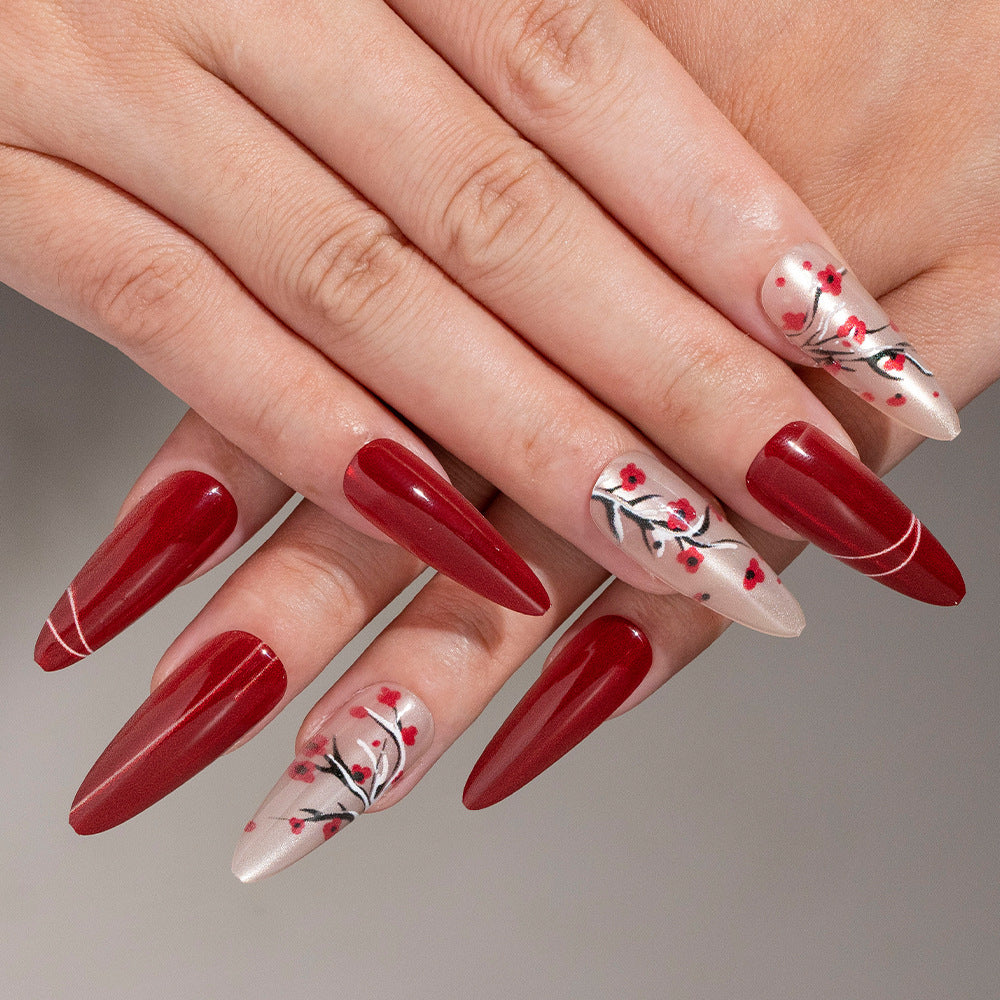 Artistic Cherry Blossom Press-On Nail Set Acalora 1788157506