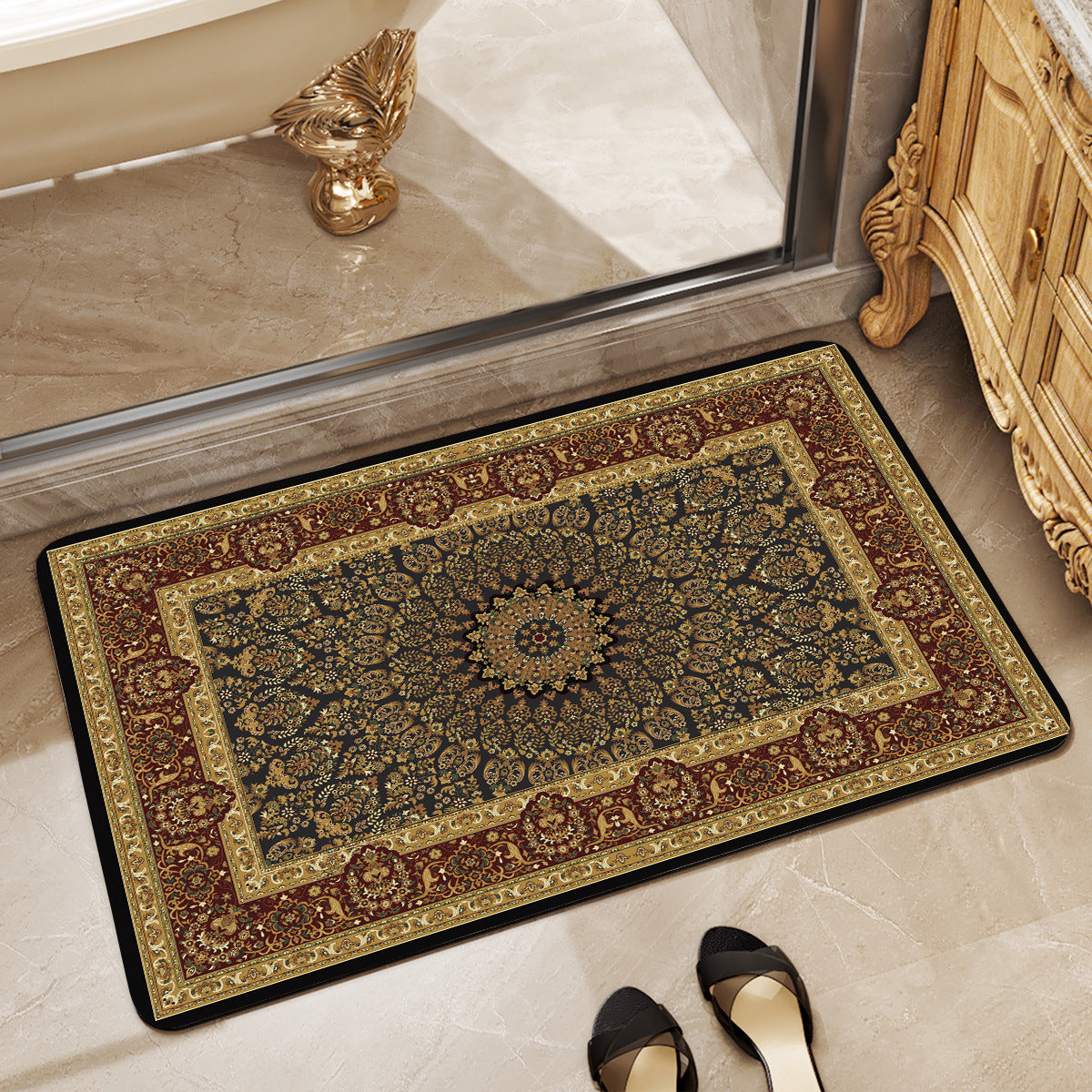 Elegant Vintage Floral Bath Mat Acalora 1788245864