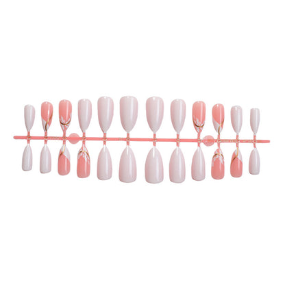 Premium Decorative Press-On Nail Set with Floral and Glossy Accents Acalora