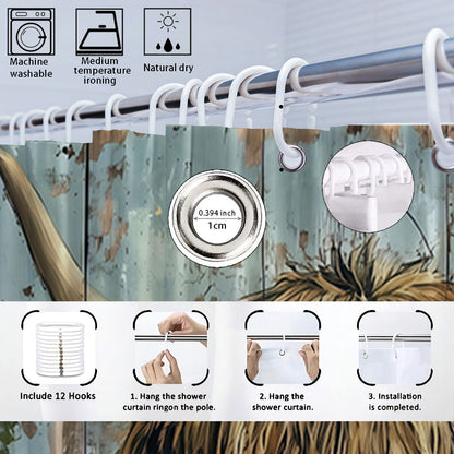 Cute Cow-Themed Digital Bathroom Set