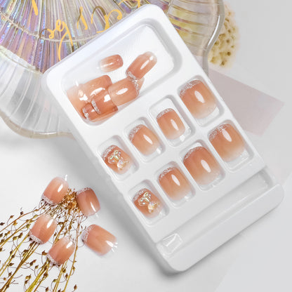 Decorative Press-On Nail Set with Butterfly Accents Acalora