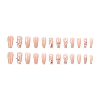 Glamorous artificial nails with sparkling rhinestones and elegant designs Acalora