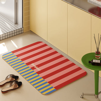 Colorful Striped Bath Mat