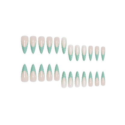 Extravagant Stiletto Press-On Nails with Artistic Shell Design Acalora