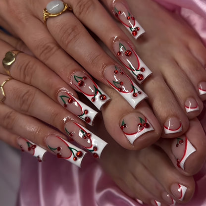 Cherry Blossom Themed Press-On Nails Acalora
