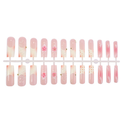 Artistic Press-On Nail Art Kit with Floral Designs Acalora