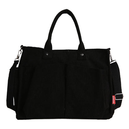 Corduroy Multi-Pocket Tote Bag Acalora