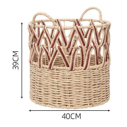 Braided storage basket with elegant accents