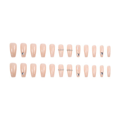 Acrylic nail set with glamorous rhinestone and glitter elements Acalora