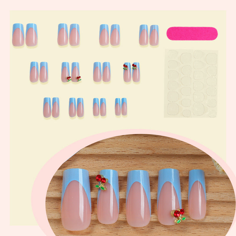 Decorative Press-On Nail Set with Floral Accents Acalora 1788495993