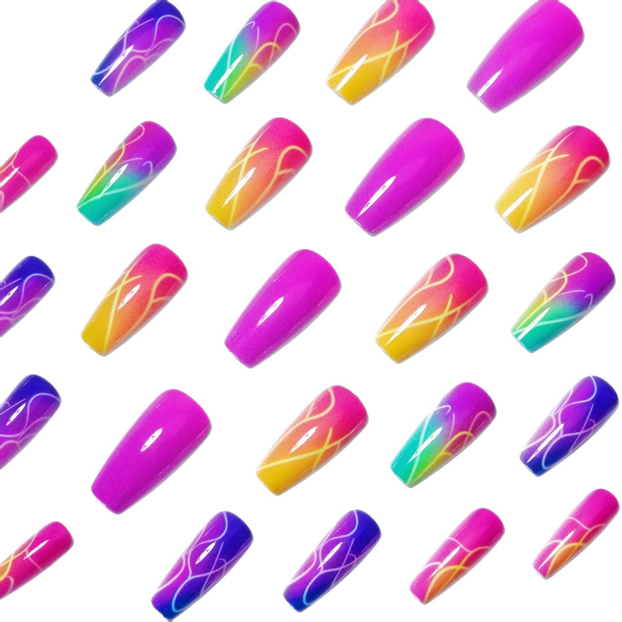 Colorful Gradient Nail Art Acalora