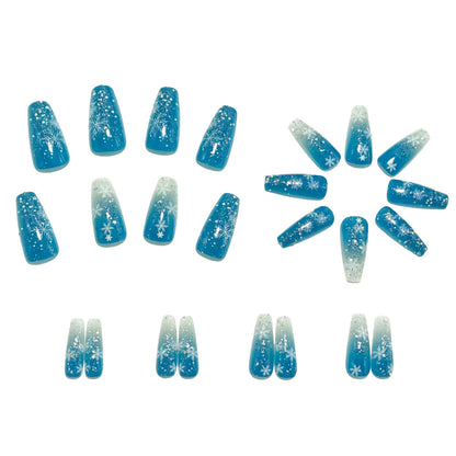 Artificial nails in winter snowflake design Acalora