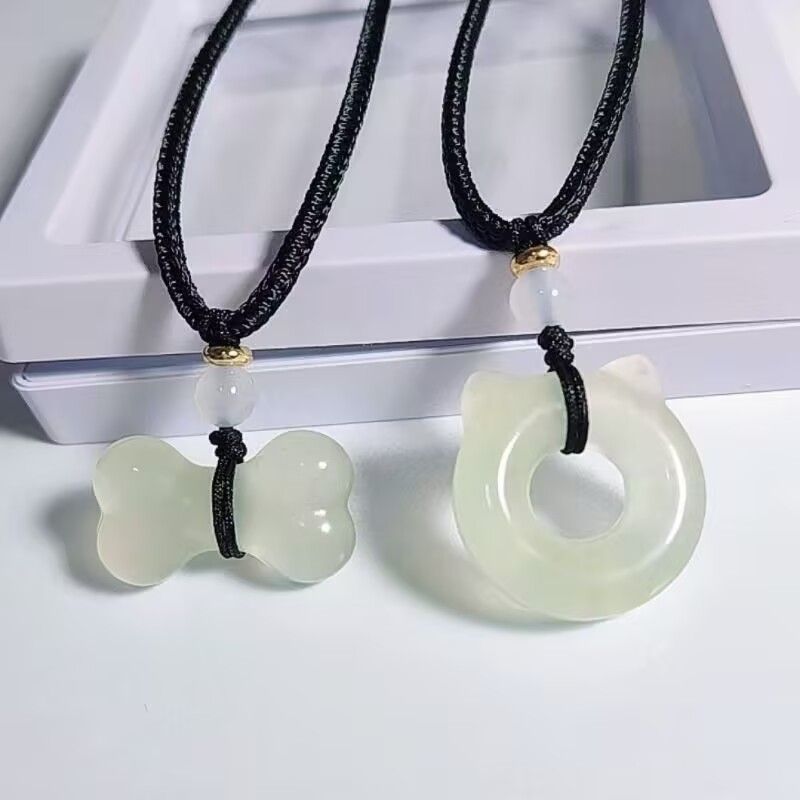 Cute Cat and Bone Pendant Necklace Acalora