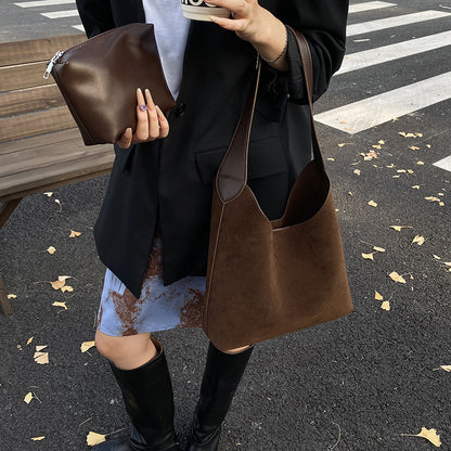 Suede Hobo Handbag Acalora