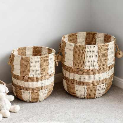 Handcrafted storage bucket made of pocket fabric Acalora