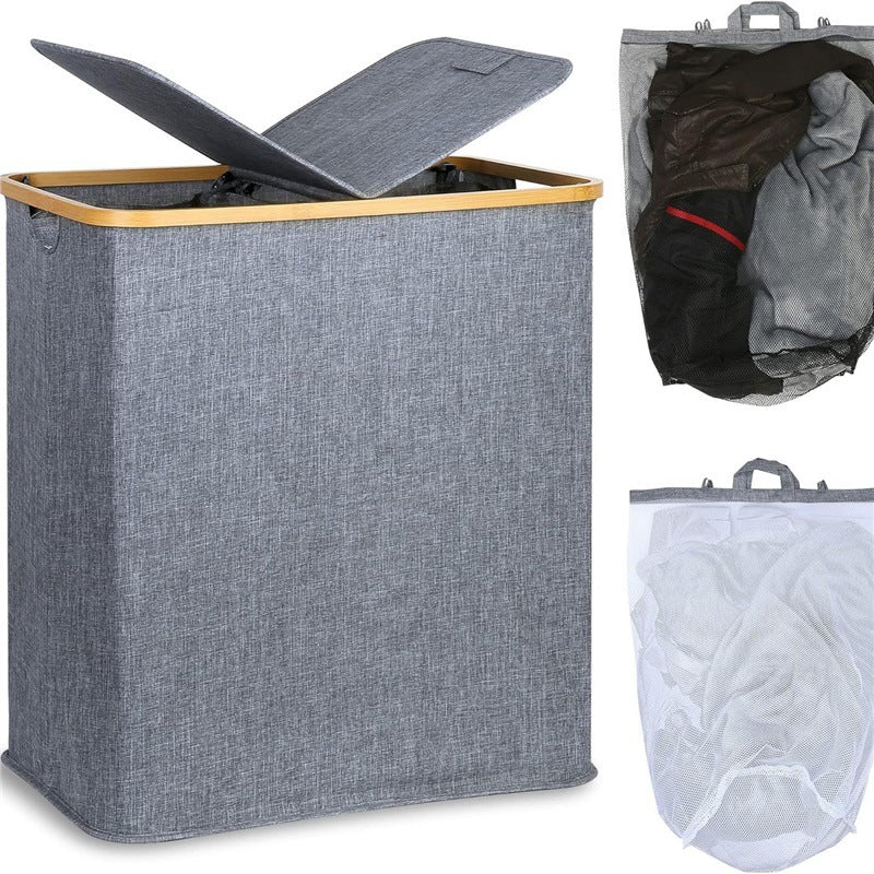Laundry basket with lid and shelf table Acalora