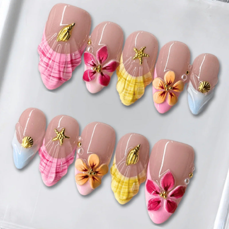 Floral Themed Premium Press-On Nail Art Set Acalora