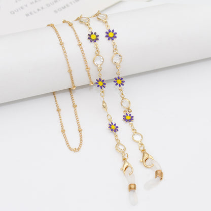 Floral Decorated Eyewear Chain Acalora