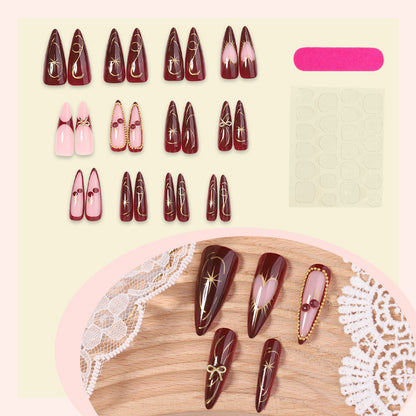 Premium Artistic Stiletto Press-On Nail Design Acalora
